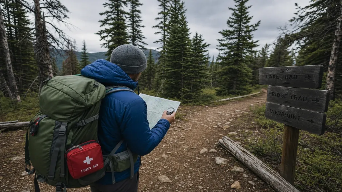 Outdoor Safety illustrated forest scene